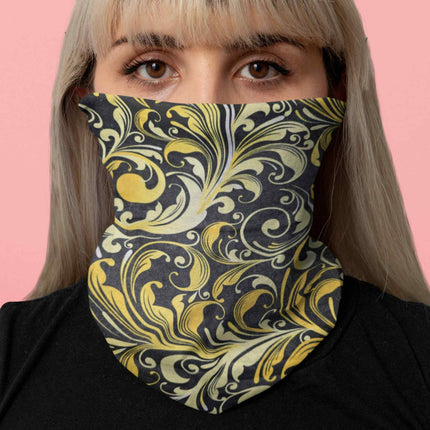 Royal Gold Swirl Seamless Unisex Bandana