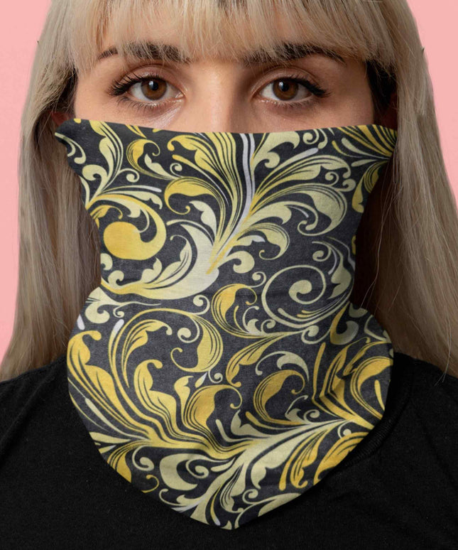 Royal Gold Swirl Seamless Unisex Bandana