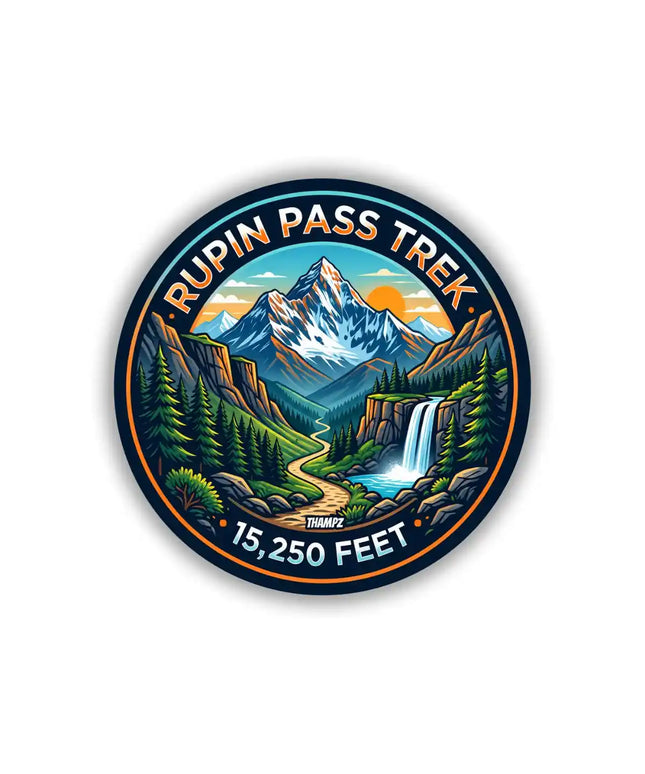 Rupin Pass Trek Waterfall Pin Badge – Himalayan Travel Souvenir