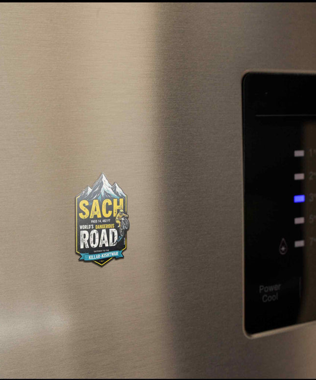 Sach Pass Fridge Magnet – World’s Most Dangerous Road Travel Souvenir