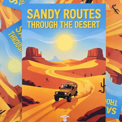 sandy routes through the desert travel postcard scenic photo postcard