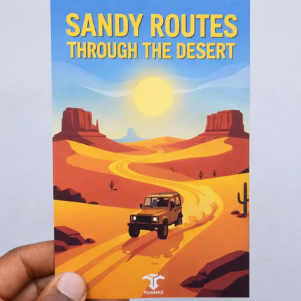 sandy routes through the desert travel postcard scenic photo postcard