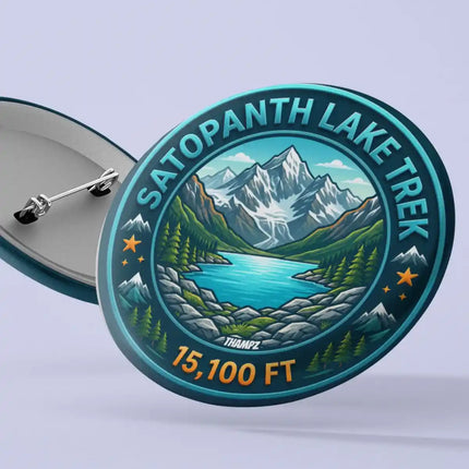 Satopanth Lake Trek Himalayan Pin Badge – Mountain Adventure Travel Souvenir