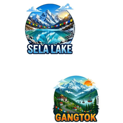 Sela Lake & Gangtok Fridge Magnet – Himalayan Travel Souvenir & Collectible