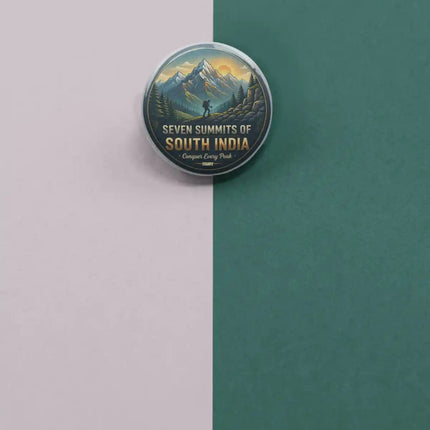 Seven Summits of South India Pin Badge – Mountain Adventure Travel Souvenir