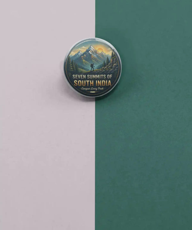 Seven Summits of South India Pin Badge – Mountain Adventure Travel Souvenir
