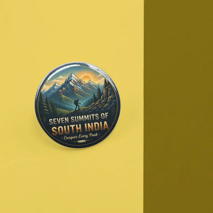 Seven Summits of South India Pin Badge – Mountain Adventure Travel Souvenir