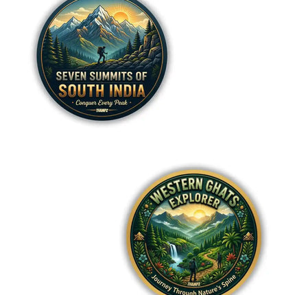 Seven Summits of South India  Western Ghats Explorer Metal Pin Badges Set of 2  Adventure Souvenir Collection