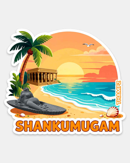 Shankumugam Beach Travel Sticker
