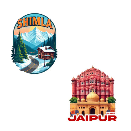 shimla  hawa mahal 3d embossed flexible fridge magnet combo set of 2 05mm premium travel souvenir