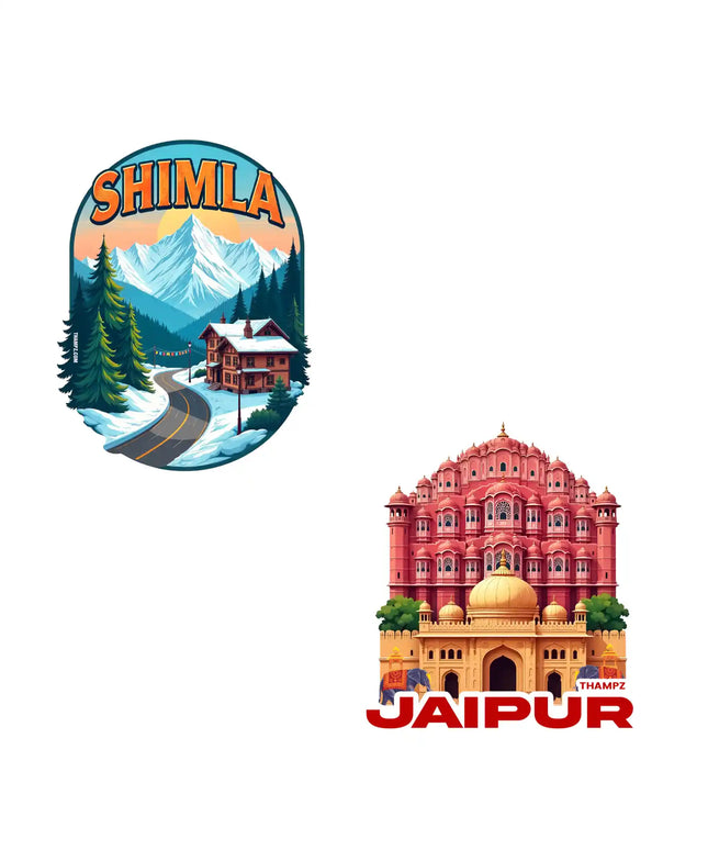 shimla  hawa mahal 3d embossed flexible fridge magnet combo set of 2 05mm premium travel souvenir