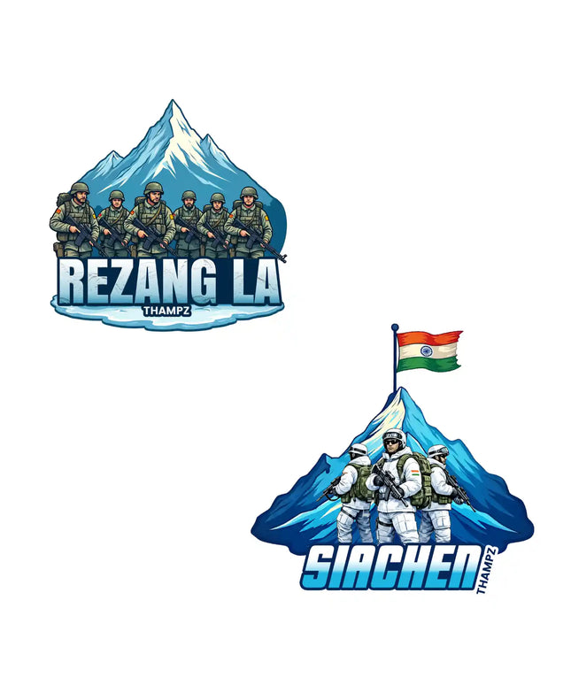 siachen  rezang la 3d embossed flexible fridge magnet combo set of 2 05mm premium travel souvenir