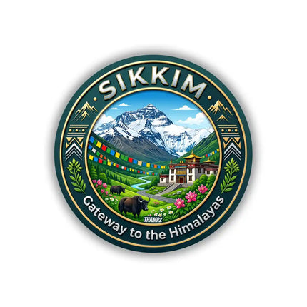 Sikkim Kanchenjunga Monastery Pin Badge – Himalayan Travel Souvenir