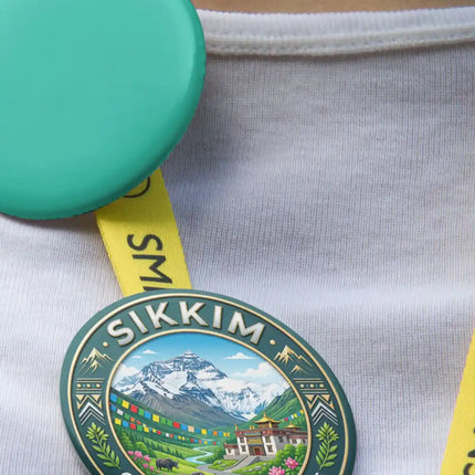Sikkim Kanchenjunga Monastery Pin Badge – Himalayan Travel Souvenir