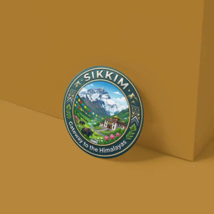 Sikkim Kanchenjunga Monastery Pin Badge – Himalayan Travel Souvenir