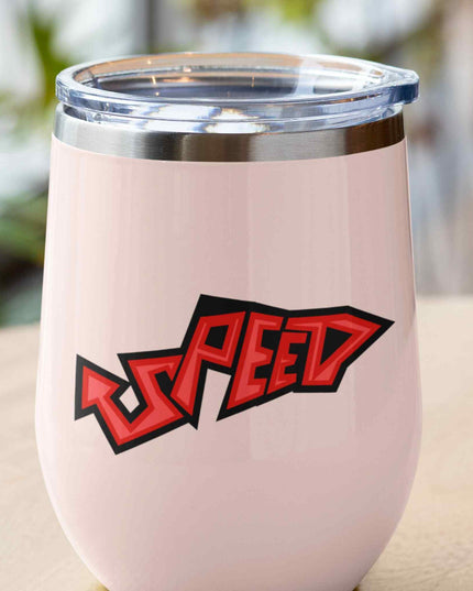 Speed Sticker – Bold Red Dynamic Typography Vinyl Decal