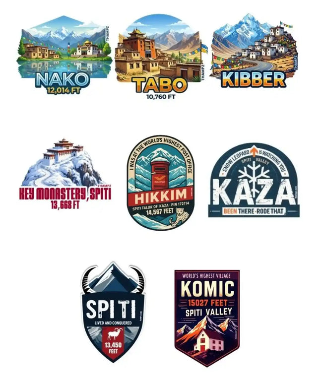 Spiti High Altitude Trails 3D Embossed Flexible Fridge Magnets (Set of 8) – Spiti Valley Travel Souvenir Set