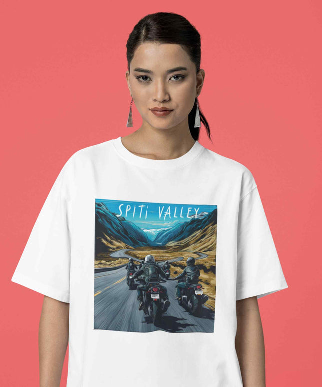 Spiti Valley Ride-Adventure Travel Edition Oversized T-Shirt