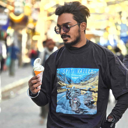 Spiti Valley Ride-Adventure Travel Edition Oversized T-Shirt