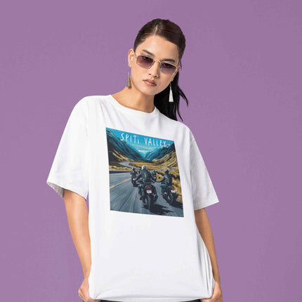 Spiti Valley Ride-Adventure Travel Edition Oversized T-Shirt