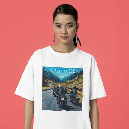 Spiti Valley Ride-Adventure Travel Edition Oversized T-Shirt