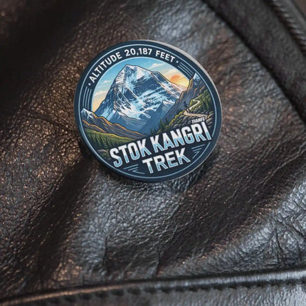 Stok Kangri Trek Ladakh Pin Badge – Himalayan Adventure Travel Souvenir