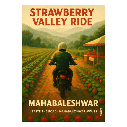 Strawberry Valley Ride Poster Mahabaleshwar Travel Art