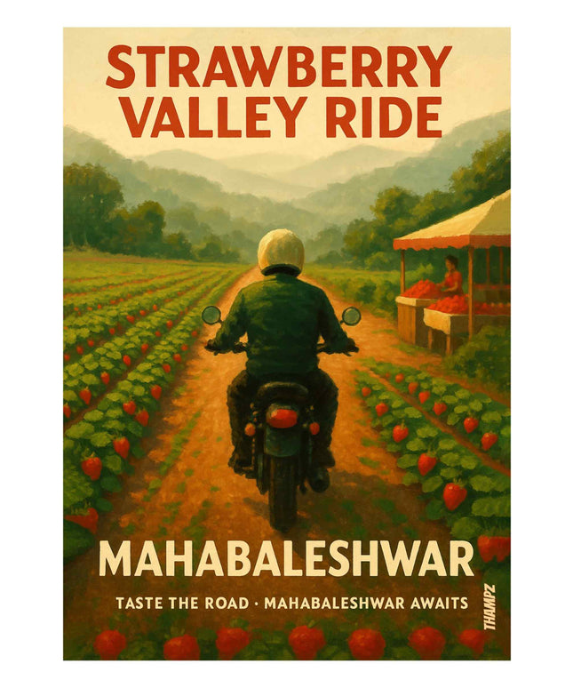 Strawberry Valley Ride Poster Mahabaleshwar Travel Art