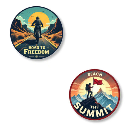 summit  road to freedom stylish metal pin badges for bags jackets  caps pair of 2