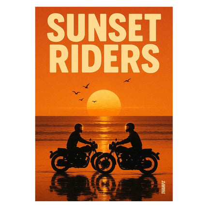 Sunset Riders – Golden Beach Motorcycle Poster