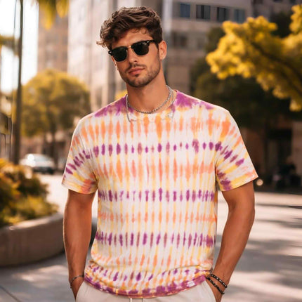Sunset Stripe Unisex Tie Dye T Shirt