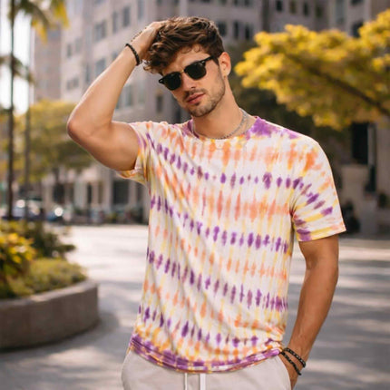 Sunset Stripe Unisex Tie & Dye T-Shirt