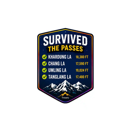 Survived the Passes   Himalayan Biker Adventure Glossy Vinyl Sticker