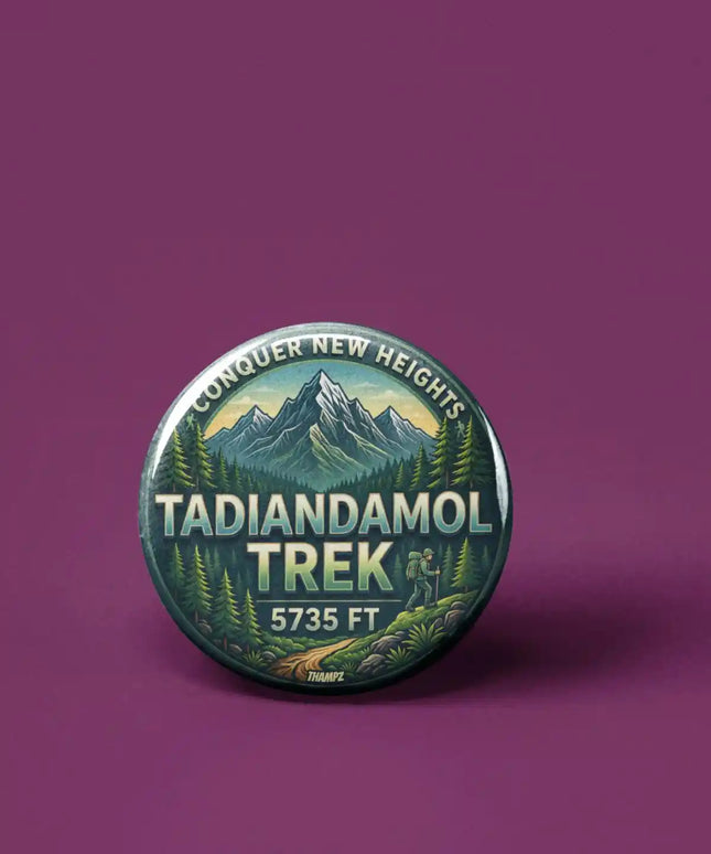 Tadiandamol Trek Pin Badge – Karnataka Hiking Travel Souvenir