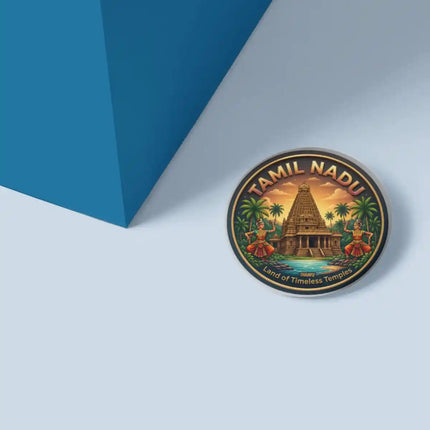 Tamil Nadu Brihadeeswarar Temple Pin Badge – Heritage Travel Souvenir