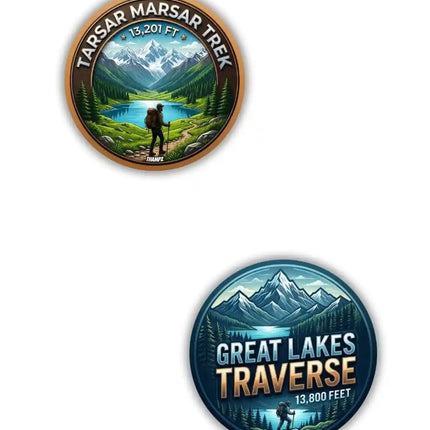 Tarsar Marsar Trek  Great Lakes Trek Kashmir Metal Pin Badges Set of 2  Kashmir Himalayan Adventure Souvenir Collection