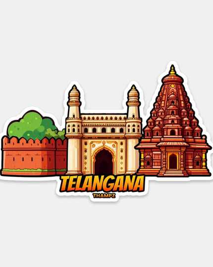 Telangana Heritage Landmarks Vinyl Sticker