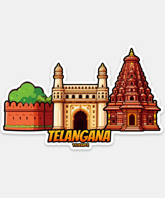 Telangana Heritage Landmarks Vinyl Sticker
