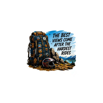 The Best Views Come After the Hardest Rides   Motorcycle Adventure Glossy Vinyl Sticker