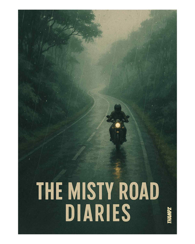 The Misty Road Diaries Poster – Monsoon Ride Through the Western Ghats