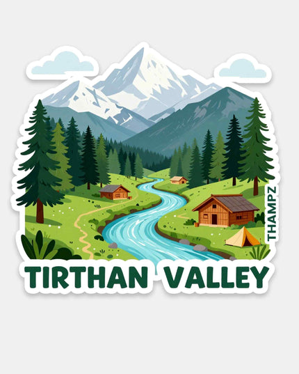 Tirthan Valley Scenic Escape Vinyl Sticker