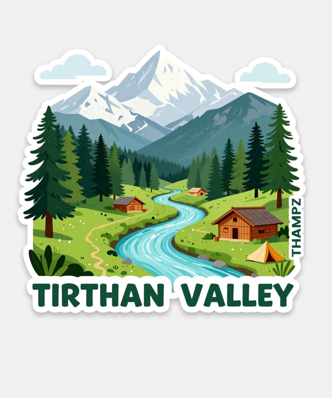 Tirthan Valley Scenic Escape Vinyl Sticker