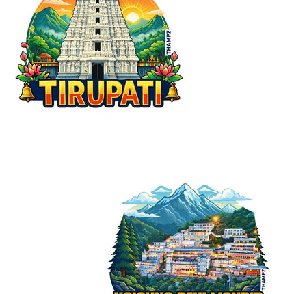 Tirupati Srinar Vaishno Devi Mandir 3D Embossed Flexible Fridge Magnet