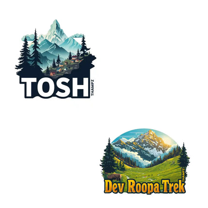 tosh  dev roopa trek 3d embossed vinyl stickers combo set of 2 premium die cut travel souvenir