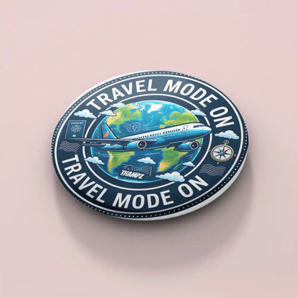 Travel Mode On Airplane Globe Pin Badge – Travel Lover Souvenir