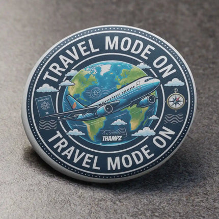 Travel Mode On Airplane Globe Pin Badge – Travel Lover Souvenir