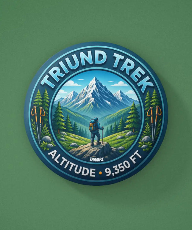 Triund Trek Mountain Adventure Pin Badge – Trekking Travel Souvenir