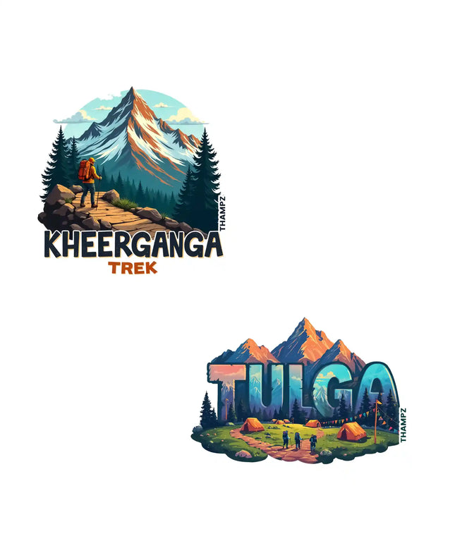 tulga  kheerganga 3d embossed flexible fridge magnet combo set of 2 05mm premium travel souvenir