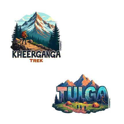 tulga  kheerganga premium matte vinyl stickers combo set of 2 die cut travel souvenir