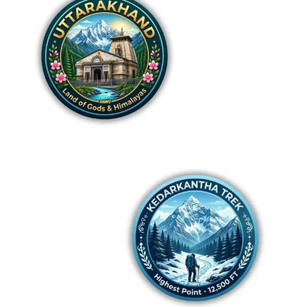 Uttarakhand  Kedarkantha Trek Metal Pin Badges Set of 2  Himalayan Adventure Souvenir Collection